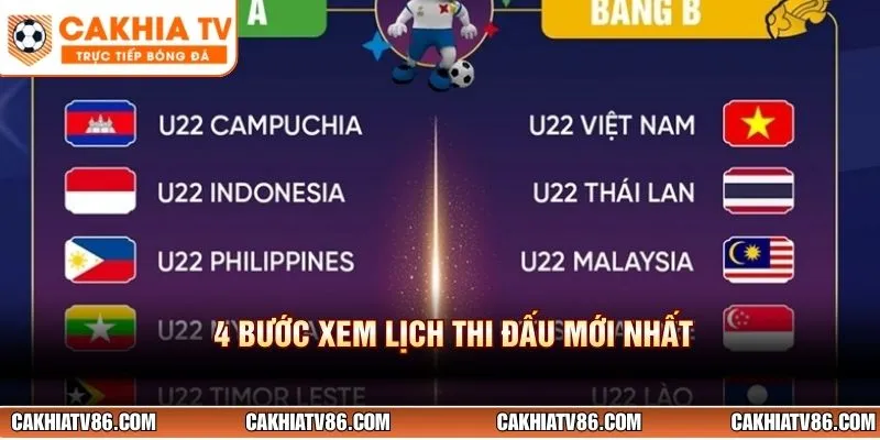 4 bước xem lịch thi đấu mới nhất