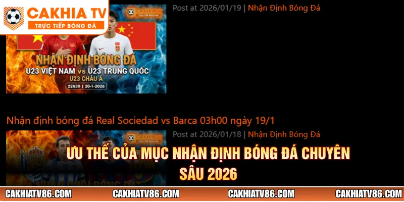 Ưu thế của mục nhận định bóng đá chuyên sâu 2026